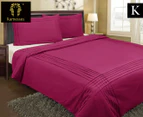 Shangri-la Pintuck King Bed Quilt Cover Set - Fuchsia
