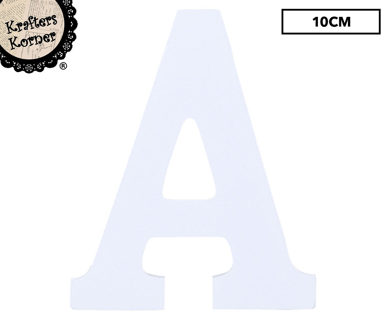 Krafters Korner 10cm White Wooden Craft Alphabet Letter A | Catch.co.nz