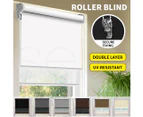 Roller Blinds Blackout Blockout Curtains Double Window Sunshade Mordern Shades