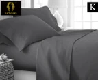 Ramesses 2000TC Bamboo Embossed King Bed Sheet Set - Charcoal