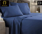 Kingtex 1800TC Ultra Soft Double Bed Sheet Set - Denim