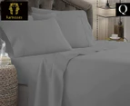 Kingtex 1800TC Ultra Soft Queen Bed Sheet Set - Light Grey
