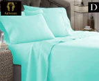 Kingtex 1800TC Ultra Soft Double Bed Sheet Set - Aqua