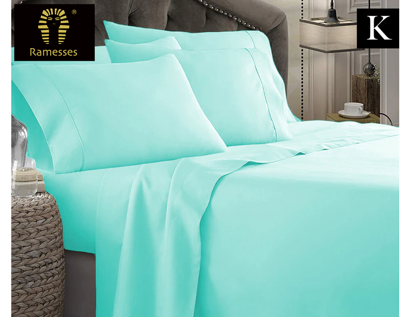 Kingtex 1800TC Ultra Soft King Bed Sheet Set - Aqua