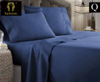 Kingtex 1800TC Ultra Soft Queen Bed Sheet Set - Denim