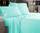 Kingtex 1800TC Ultra Soft Queen Bed Sheet Set - Aqua