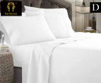 Kingtex 1800TC Ultra Soft Double Bed Sheet Set - White