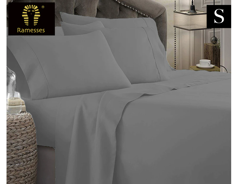 Kingtex 1800TC Ultra Soft Single Bed Sheet Set - Light Grey