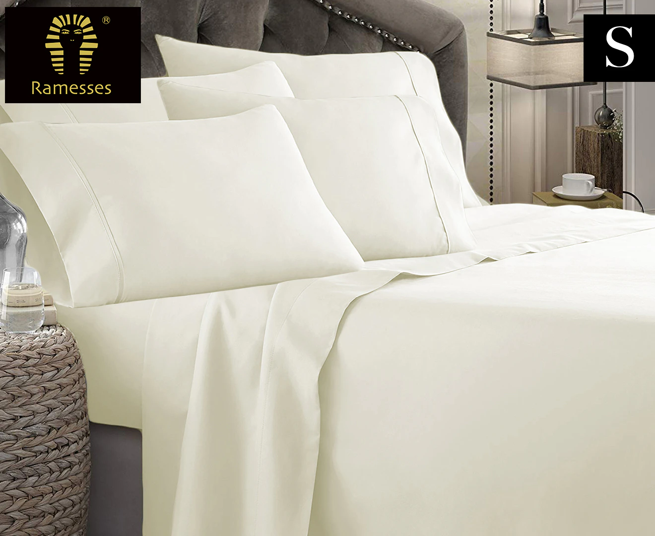 Kingtex 1800TC Ultra Soft Single Bed Sheet Set - Ivory