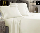 Kingtex 1800TC Ultra Soft Single Bed Sheet Set - Ivory
