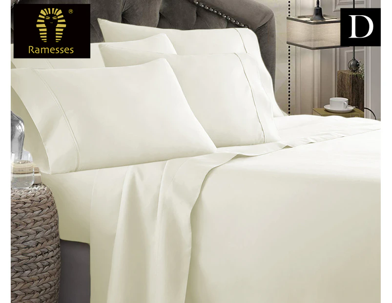 Kingtex 1800TC Ultra Soft Double Bed Sheet Set - Ivory