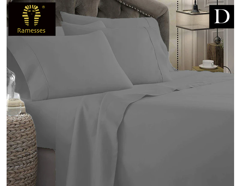 Kingtex 1800TC Ultra Soft Double Bed Sheet Set - Light Grey