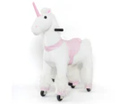 Unicorn Ride On Animal Toy for Kids, Pink and White - Large