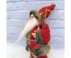 Vintage Santa Figurine 18cm - Red/Grey Suit
