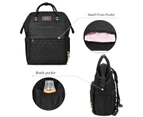 LOKASS Baby Diaper Bag Backpack-Dark Black