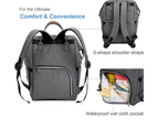 Lekebaby Diaper Bag Backpack for Mom in Grey with Arrow Print