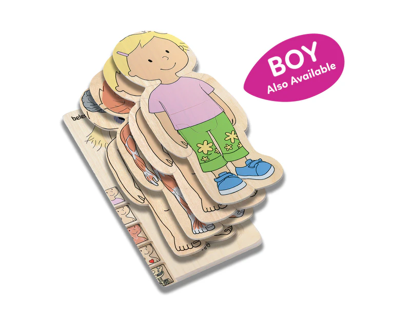 Beleduc Multilayer Wooden Puzzle - Little Girl (Age 4-6)