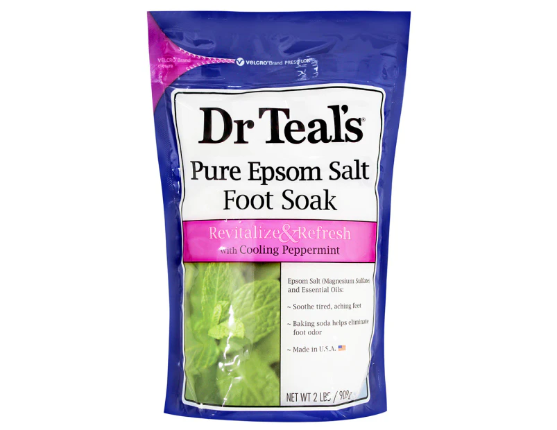 Dr Teal's Pure Epsom Salt Foot Soak Cooling Peppermint 909g