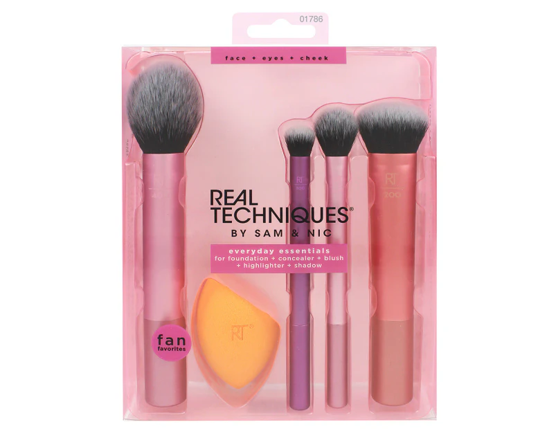 Real Techniques 5-Piece Everyday Essential Brush Set - Multi