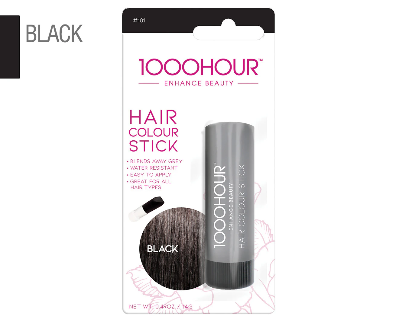 1000 Hour Hair Colour Stick 14g- Black