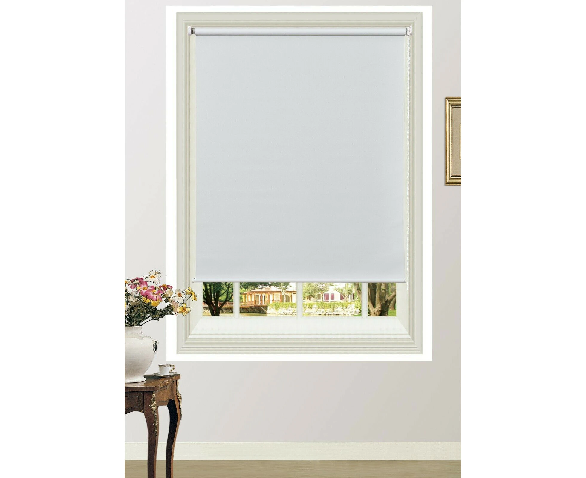 Modern 100% Blackout Roller Blinds Commercial Quality White Color 210cm Drop