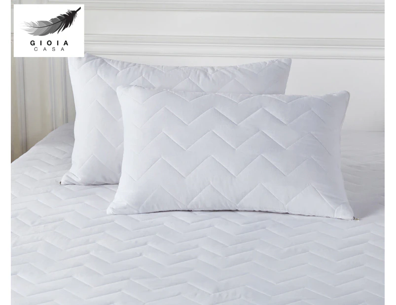 Gioia Casa Waterproof Quilted Anti-Microbial Pillow Protector Twin Pack