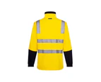 Prime Mover Cotton Brush Fleece Jumper with Tape Men's - Yellow-navy