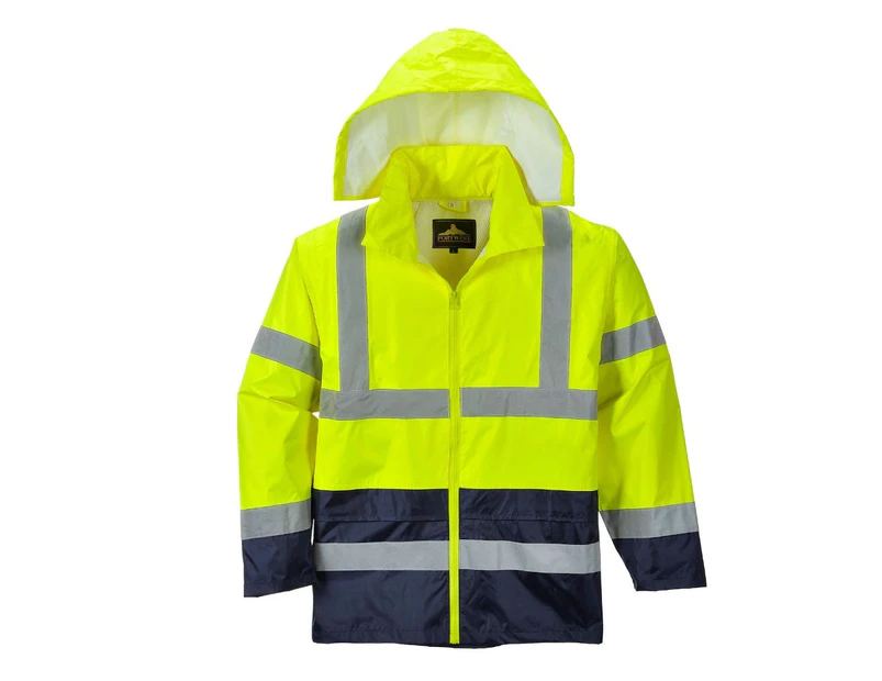 Portwest Hi-Vis Contrast Rain Jacket Men's - Yellow-navy