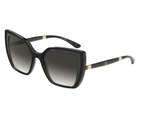 Dolce & Gabbana DG6138 Cat Eye Sunglasses Propionate Shiny Black