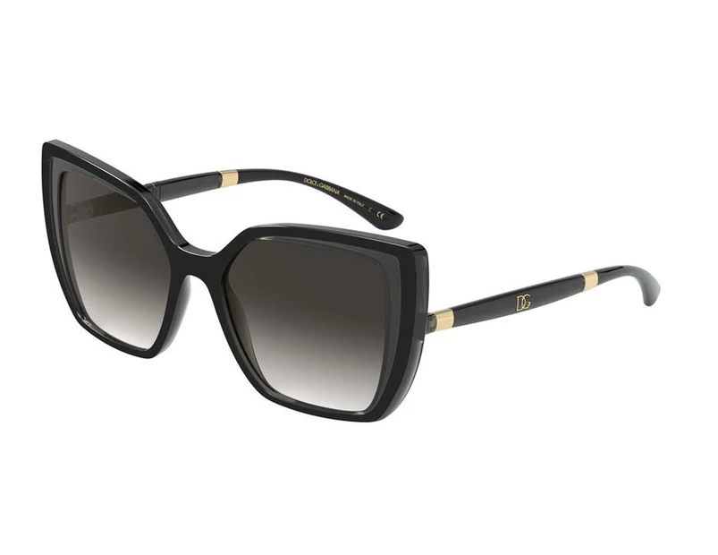 Dolce & Gabbana DG6138 Cat Eye Sunglasses Propionate Shiny Black