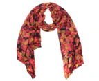 OZWEAR 100% Wool Print Scarf - Saffron Leaves Floral