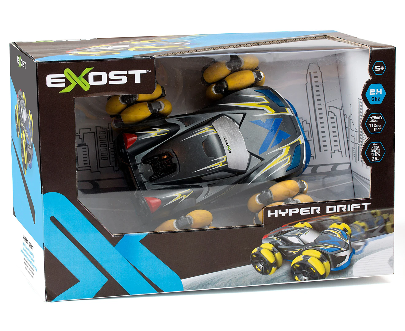 Silverlit EXOST Grey Body & Yellow Wheels Hyper Drift, 2.4GHz, Drive & Drift, Max 25m Range, Support Multiple Players, For Age 5+! [20265]