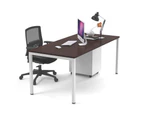 Litewall 2000 - Office Desk Commercial Entry Level White Square Leg Office Furniture [1200L x 800W] - wenge, none