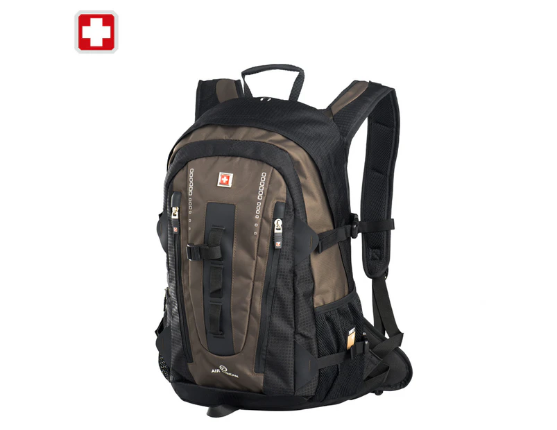SWISSWIN Swiss waterproof 15.6" laptop  Backpack School backpack  Travel Backpack SW9972 Brown