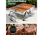 Stainless Steel BBQ Barrel Charcoal Smoker Portable Foldable Barbecue Camping Picnic