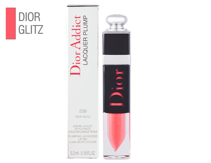 Dior Addict Lacquer Plump Lip Colour 5.5mL - #538 Dior Glitz (Glitterly Coral)