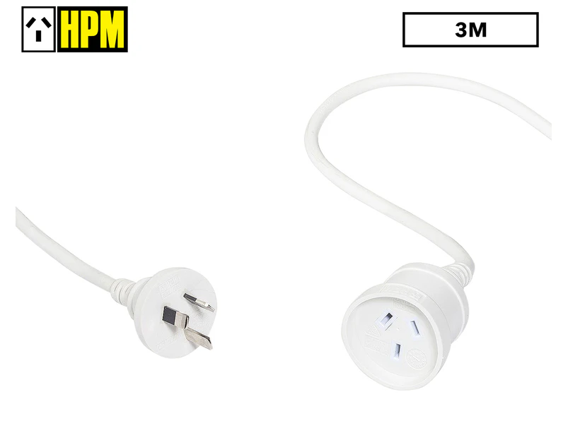 HPM 3m Household Extension Lead - White