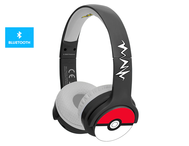 Pokémon Kids' Wireless Bluetooth Over-Ear Headphones - Black/Red/White