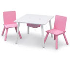 Delta Children Storage Table & Chair Set - White/Pink