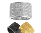 Iced Out Bling Micro Pave Ring - 9 ROW ETERNITY Zirconia - Gold