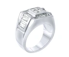 Sterling 925 Silver Pave Ring - SPORTY - Silver