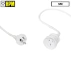 HPM 5m Household Extension Lead - White 1