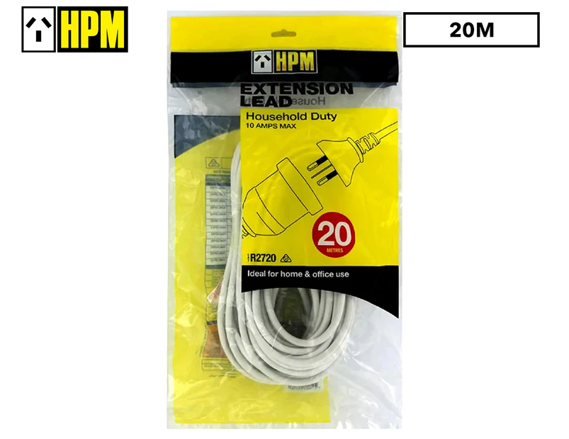 HPM 20m Household Extension Lead - White