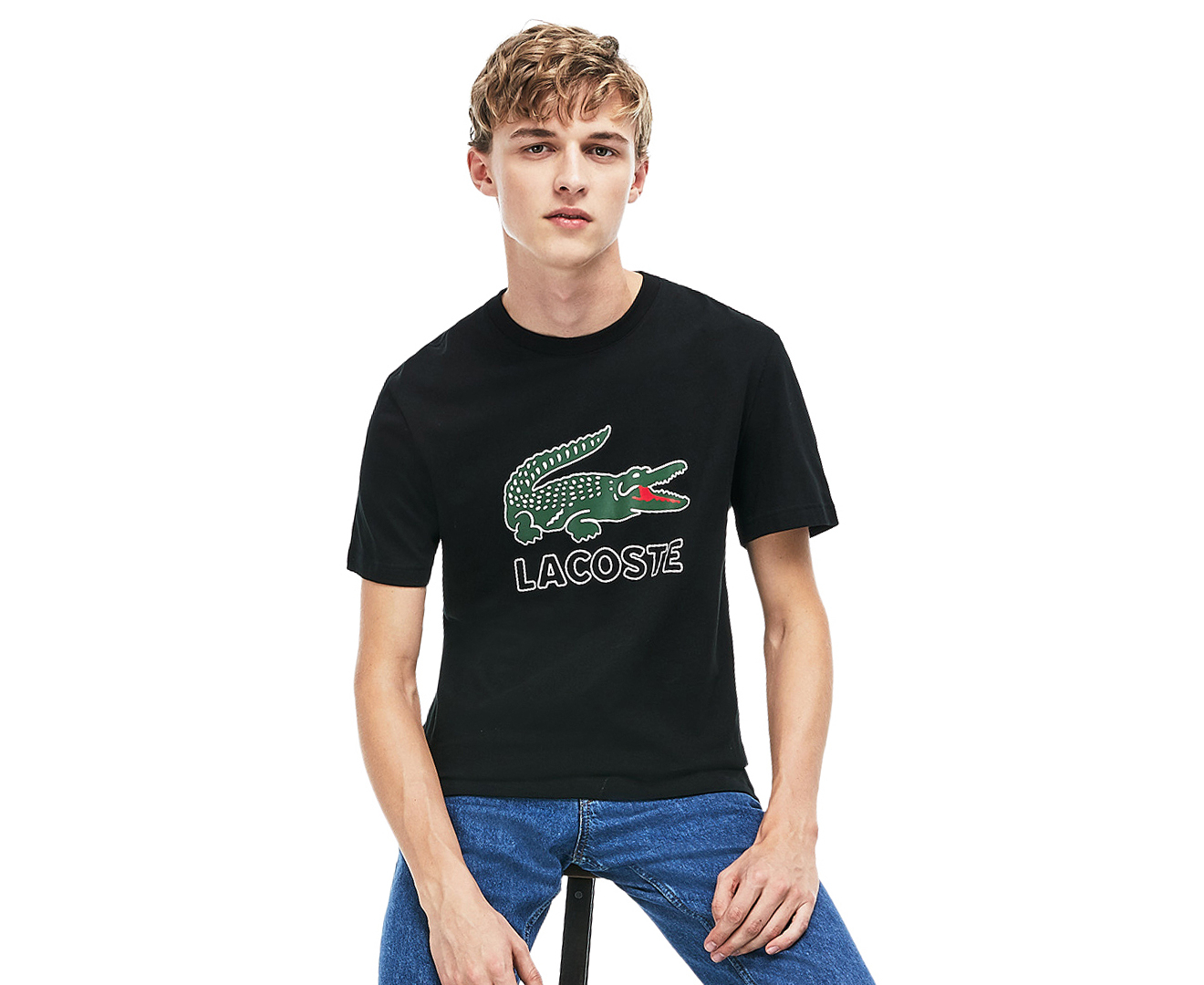 Lacoste Men's Croc Tee / T-Shirt / Tshirt - Black | Catch.co.nz