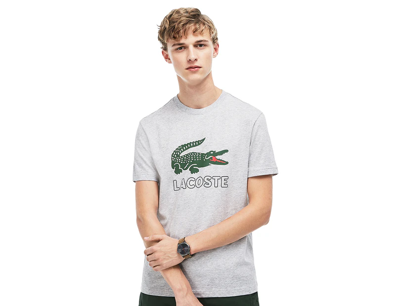Lacoste Men's Croc Tee / T-Shirt / Tshirt - Grey