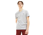 Lacoste Men's Basic V-Neck Pima Tee / T-Shirt / Tshirt - Silver