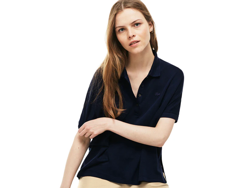 Lacoste Women's Relaxed Fit Polo Shirt - Navy Blue