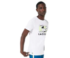 Lacoste Sport Men's Tennis Technical Jersey Logo Tee / T-Shirt / Tshirt - White/Black/Flash