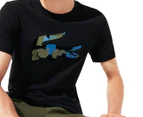 Lacoste Sport Men's Lifestyle Big Croc Jersey Tee / T-Shirt / Tshirt - Black/Illumination