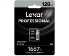 Lexar SD Card Professional 1667x 128GB 250MB/s SDXC Class 10 Memory Card